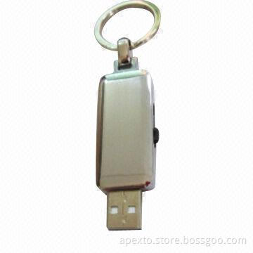 Retractable USB Flash Drives with Metal Material, 8GB, Comes with Plug-and-play Function